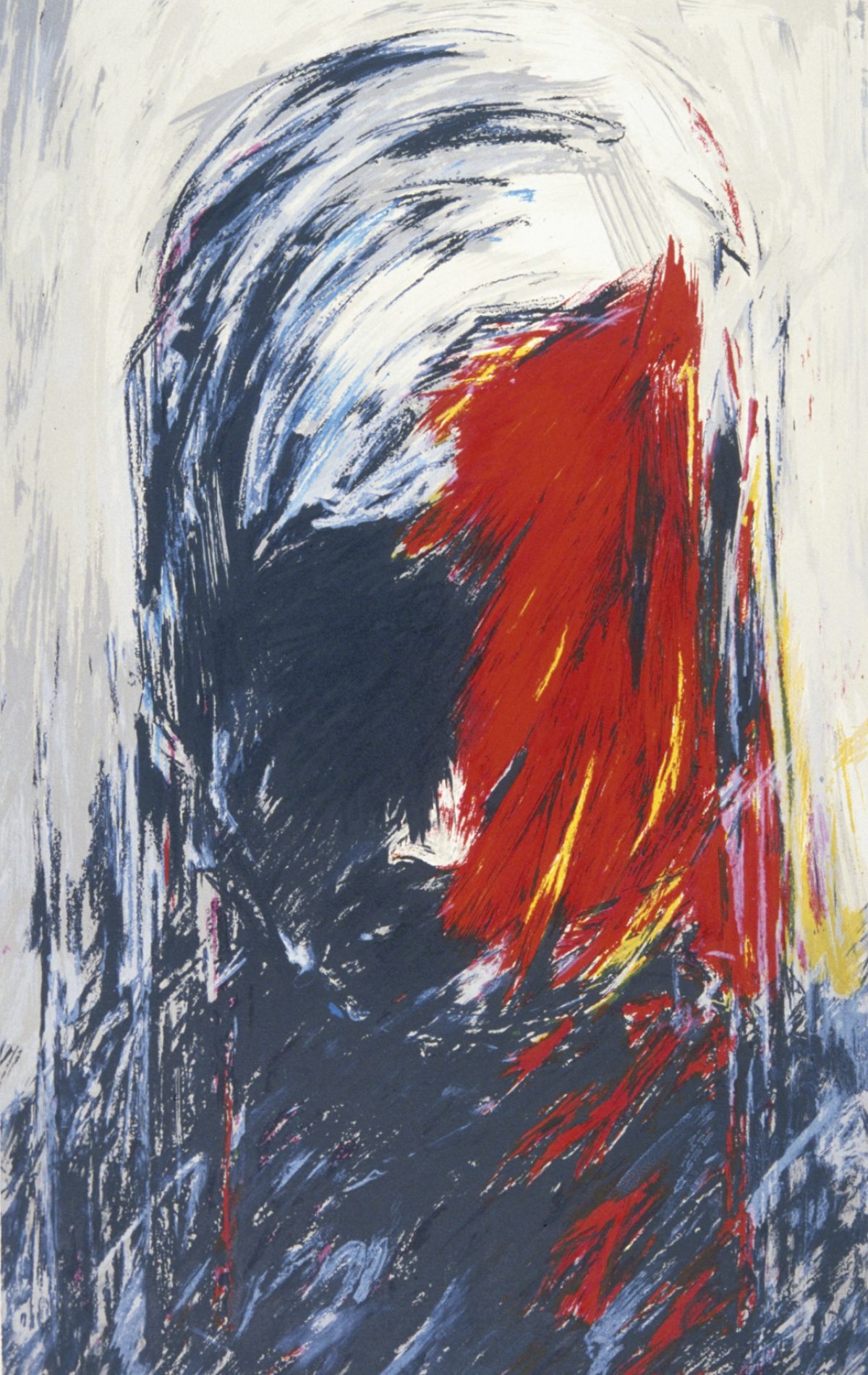 Manfred Fischer 1990 Indianerkopf, Lithographie,100 cm x 54 cm
