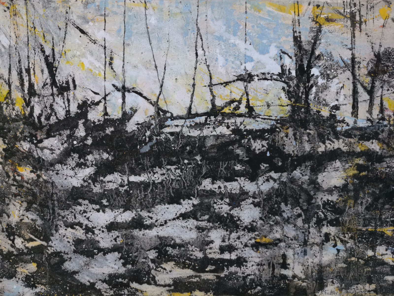 Manfred Fischer 2010 Landschaft IV, Malerei auf Leinwand, 30 x 40 cm