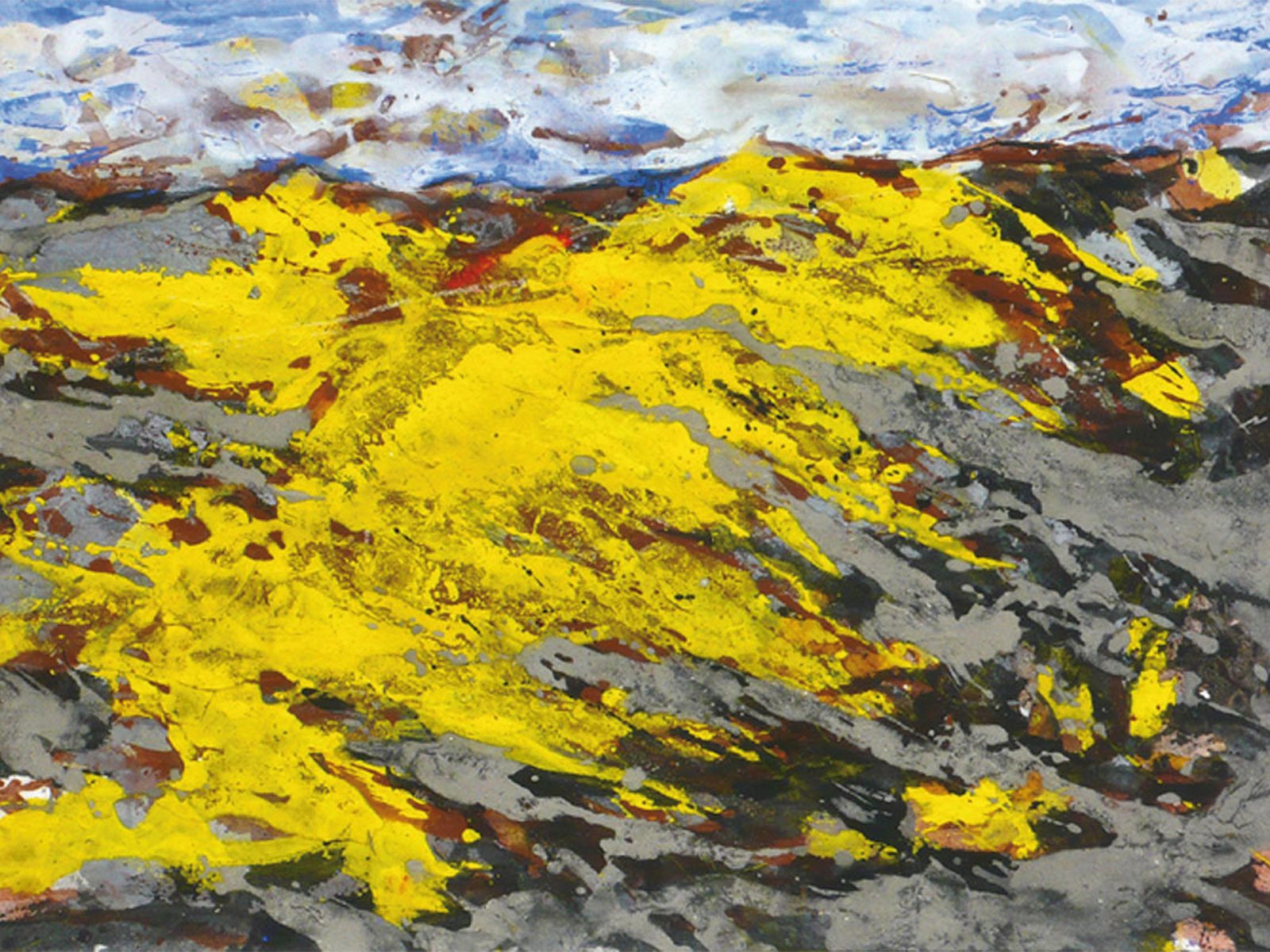 Manfred Fischer 2010 Landschaft klein, Malerei auf Leinwand, 70 x 100 cm