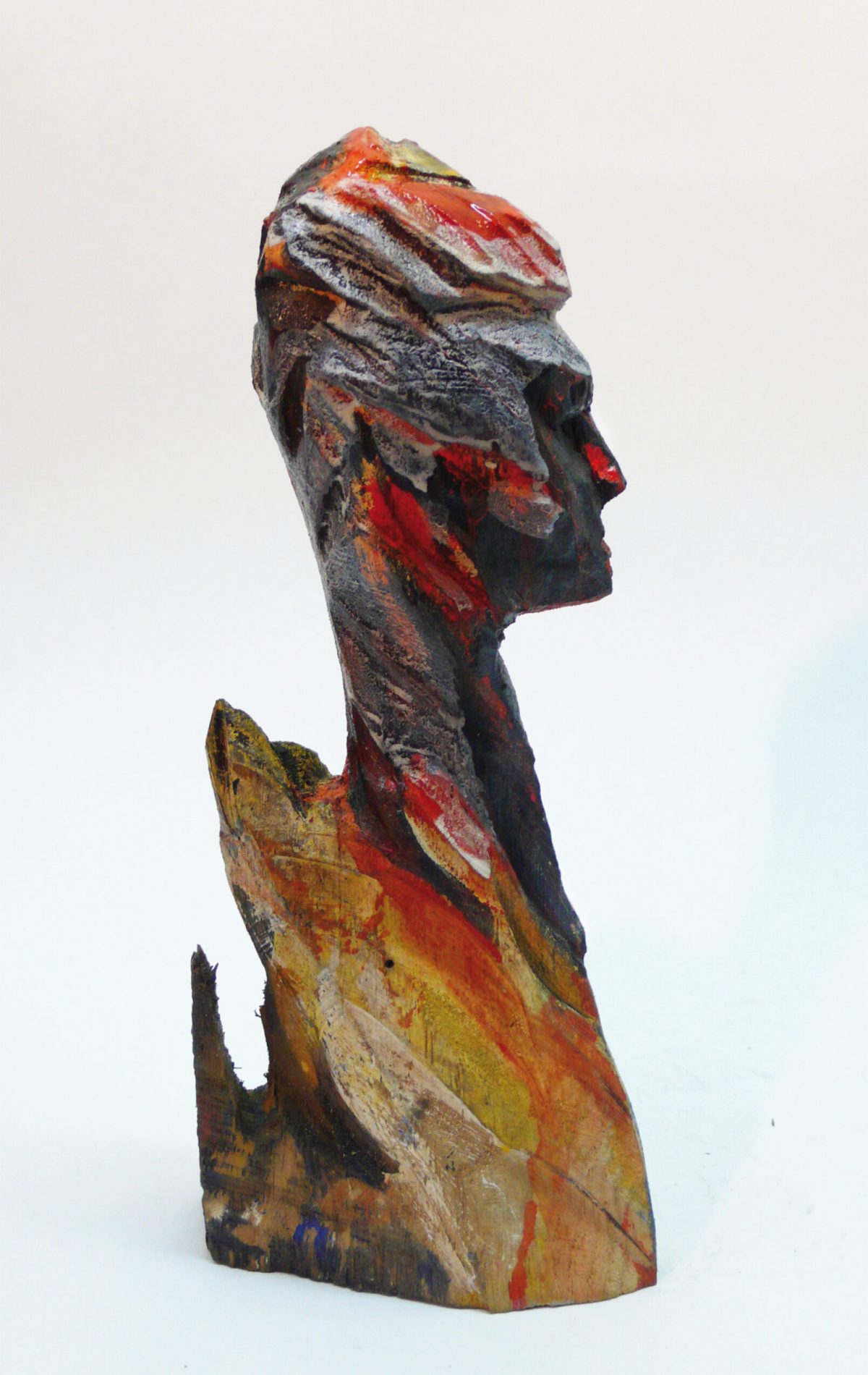 Manfred-Fischer-Skulptur-4 Kleine Monumente, Holz bemalt